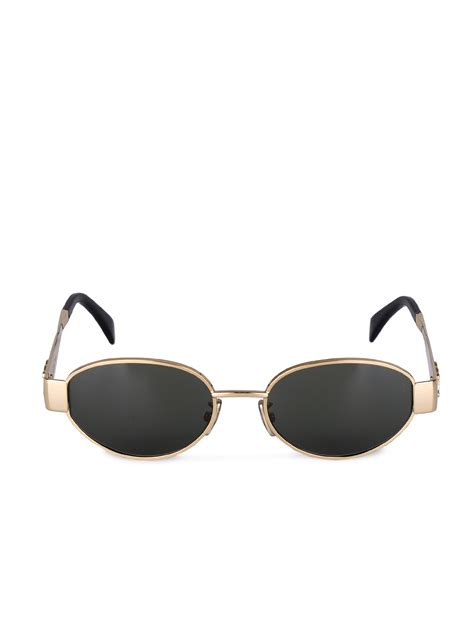 celine women's triomphe oval metal sunglasses|Celine triomphe oval metal sunglasses.